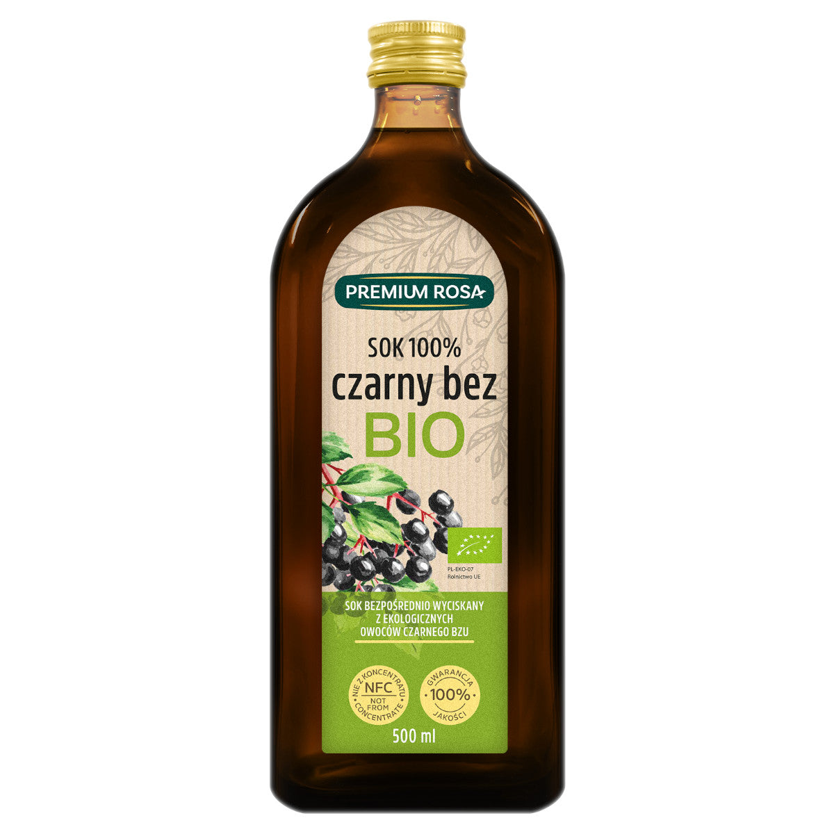 Schwarz ohne Saft 100% BIO zuckerfrei 500ml PREMIUM ROSA - Biogo.de