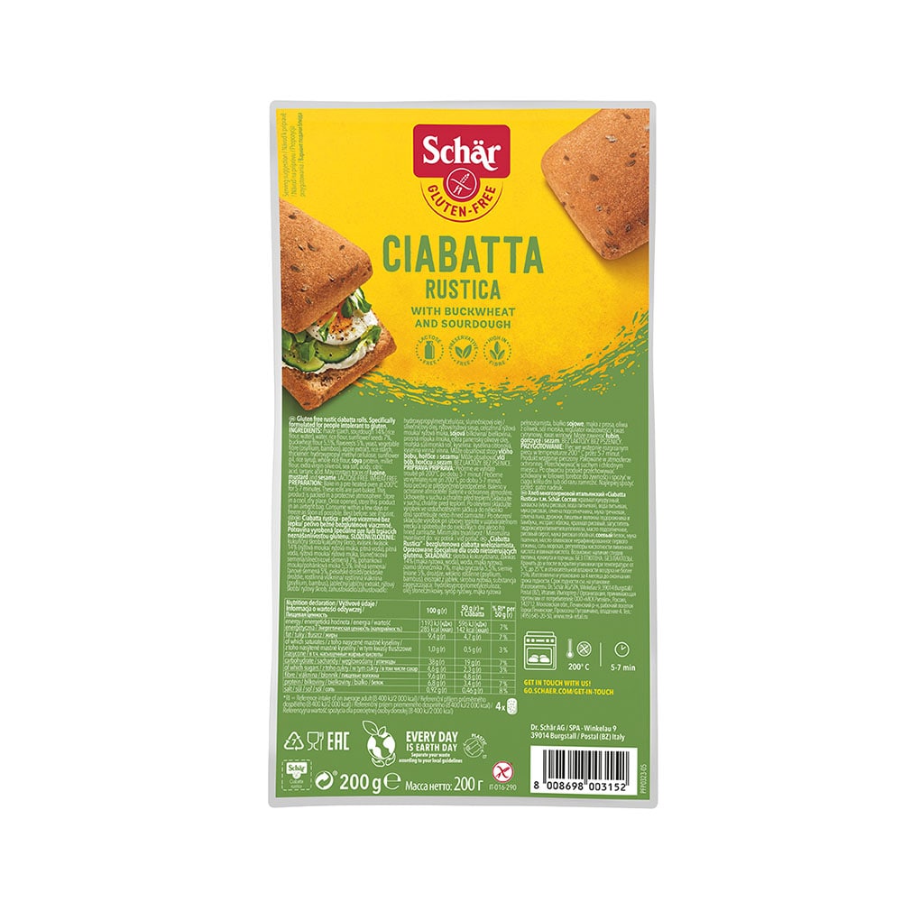 Ciabatta rustica Mehrkornbrötchen 200 g Gluten - Biogo.de