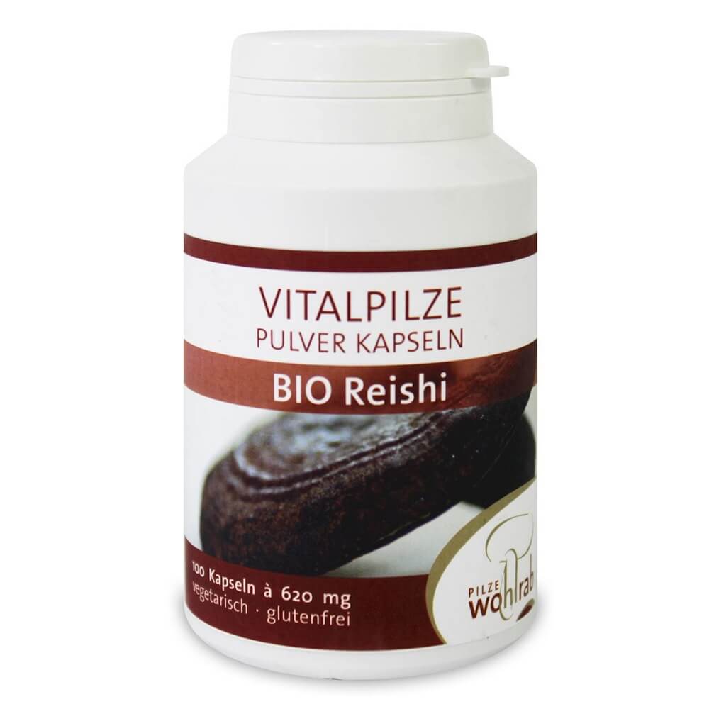 Pulverisierte Reishi-Pilze (glänzend lingual) glutenfrei BIO 100 g - WOHLRAB FOLIEN