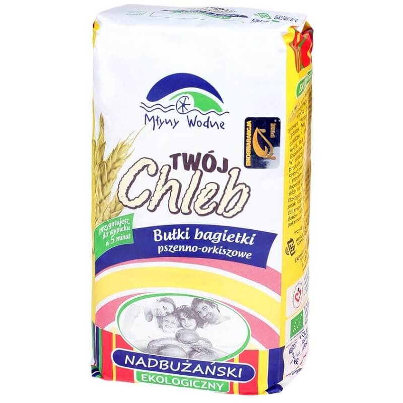 Mischung zum Backen Weizen-Dinkel-Baguettebrötchen BIO 1 kg - WASSERMÜHLEN