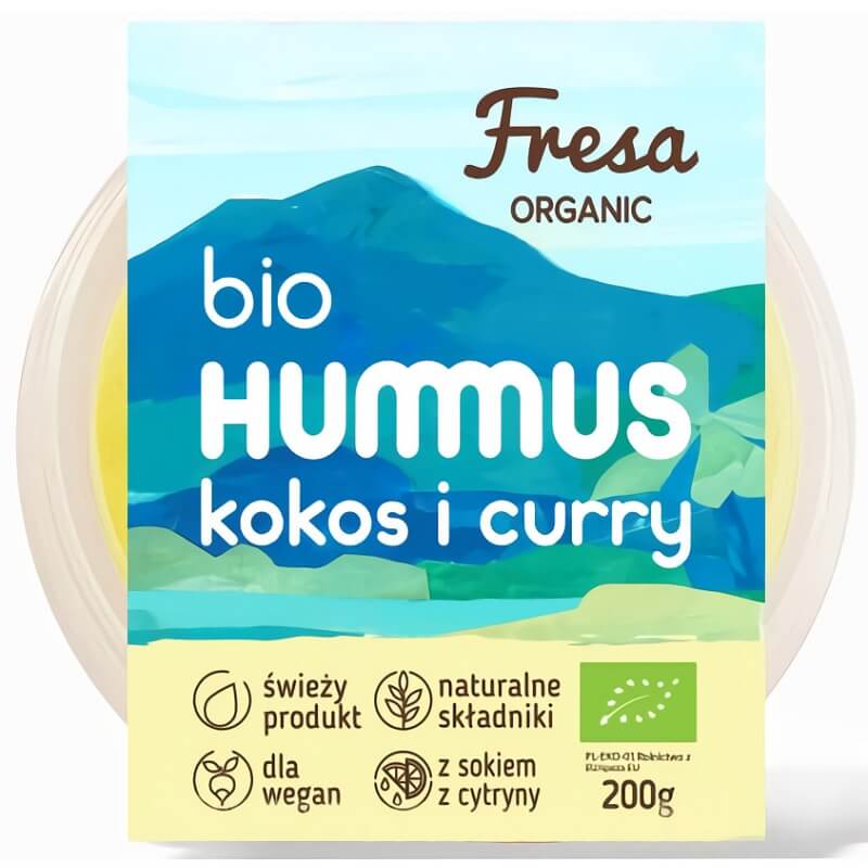 Hummus mit Kokos und Curry BIO 200 g - FRESA ORGANIC