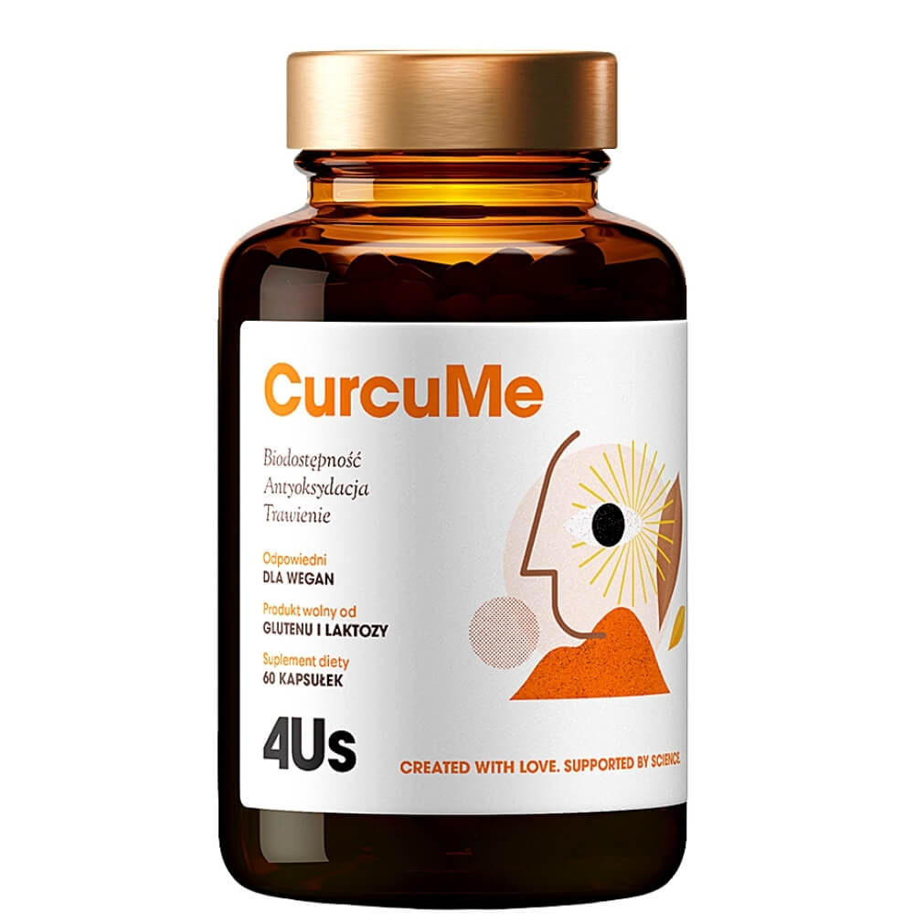 Curcume 4us Extrakt aus Kurkuma und Pfeffer schwarzes Curcumin + Piperin 60 Kapseln HEALTHLABS
