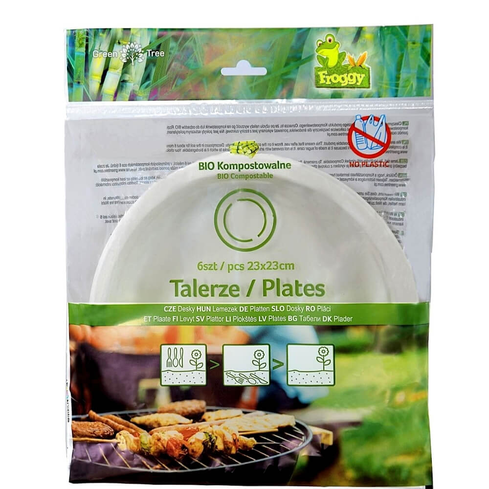 Kompostierbare Teller 6 Stück - FROGGY
