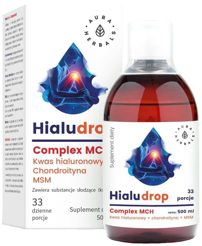 Hialudrop-Komplex mch Hyaluronsäure Chondroitin MSM 33 Portionen 500 ml AURA HERBALS