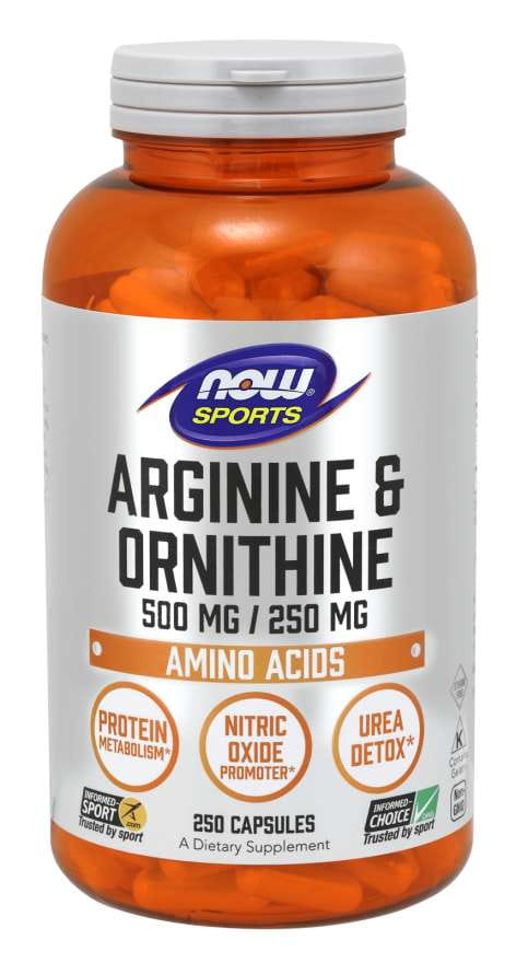 Larginin 500 MG und Lornithin 250 MG 250 Kapseln NOW FOODS