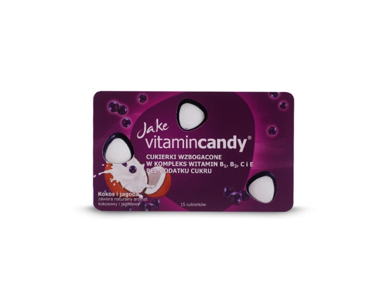 Zuckerfreie Bonbons Kokos - Heidelbeere 18g JAKE VITAMINCANDY - Biogo.de