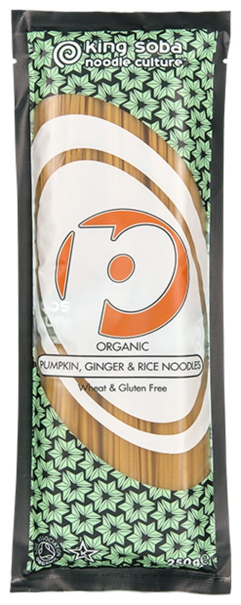 Glutenfreie Nudeln (Reis, Vollkornnudeln mit Kürbis und Ingwer) BIO 250 g - KING SOBA - Biogo.de