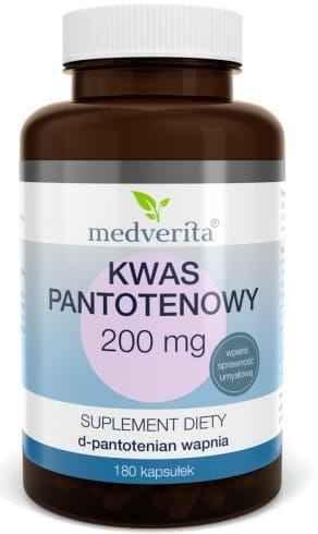 Pantothensäure 200 MG 180 Kapseln MEDVERITA - Biogo.de