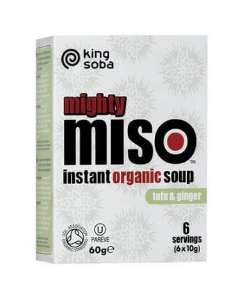 Glutenfreie Instantsuppe mit rotem Miso-Tofu und Ingwer BIO (6 x 10 g) 60 g - KING SOBA - Biogo.de