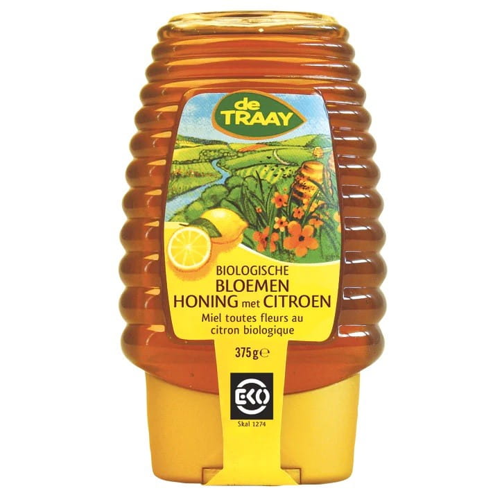 Blütennektarhonig mit Zitronengeschmack mit Spender BIO 375 g - DE TRAAY - Biogo.de