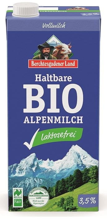 UHT-MILCH MIT WENIGER LAKTOSE (mind. 3,5 % FETT) BIO 1 L - BERCHTESGADENER LAND - Biogo.de