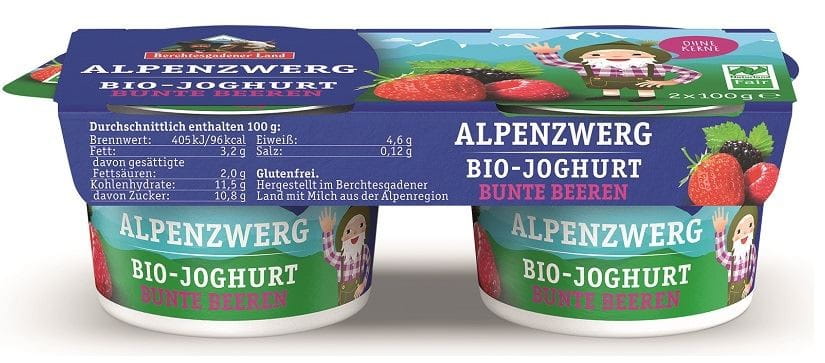 WALDFRUCHT-JOGHURT (3,9 % FETT IN MILCH) BIO GLUTENFREI (2 x 100 g) 200 g - BERCHTESGADENER LAND - Biogo.de