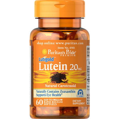 Lutein, Zeaxanthin, 20 mg, Lutein, Lutigold, 60 Kapseln, PURITAN'S PRIDE