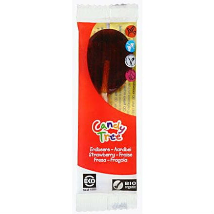 Glutenfreie Erdbeerlutscher BIO 13 g - CANDY TREE