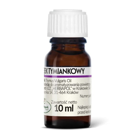 Herbapol Thymianöl 10 ml Flasche mit Tropfverschluss, ätherisches Thymianöl für natürliche Pflege und Aromatherapie