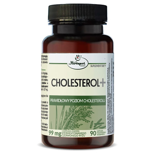 Cholesterin-Tabletten Herbapol Cholesterol+ 90 Kapseln, pflanzliche Nahrungsergänzung, Nahaufnahme der Kapseln in einer Packung