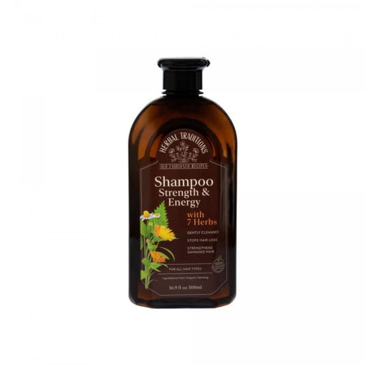 Herbl Traditions 7 Kräuter Haarshampoo, 500 ml, Flasche mit Shampoo, natürliche Haarpflege mit Kräutern, für gesundes Haar