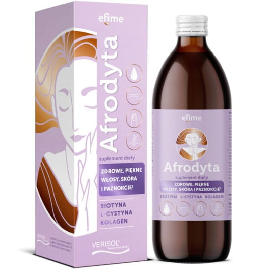 EKAMEDICA Aphrodite Efime Flasche mit 500 ml, für gesundes Haar und schöne Haut, sichtbare Flasche und Produktbeschreibung