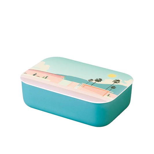 Bunte PLA Lunchbox mit Palm Springs Muster, 800 ml, von CHIC-MIC, aus umweltfreundlichem Kunststoff, ideal für Lunches.