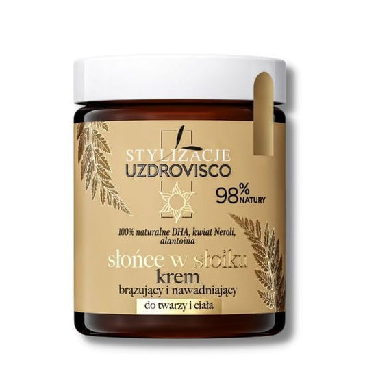Feuchtigkeitsspendende und sonnenblockierende Gesichts- und Körpercreme im Tiegel, 170 ml, UZDROVISCO, cremige Konsistenz