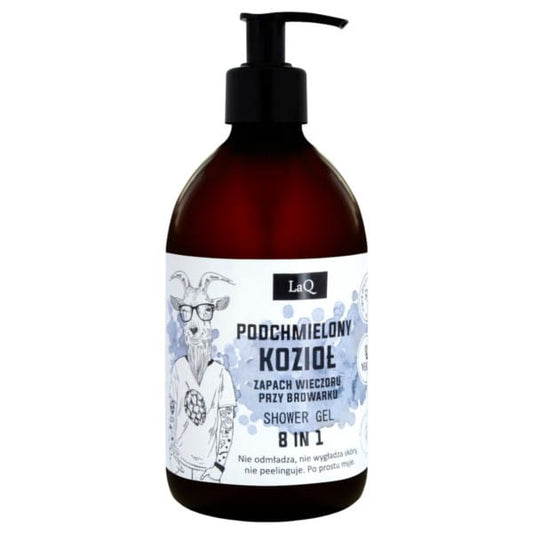 LAQ Ziege Duschgel in 300 ml Flasche, cremige Textur, natürliche Inhaltsstoffe, für eine erfrischende Dusche.