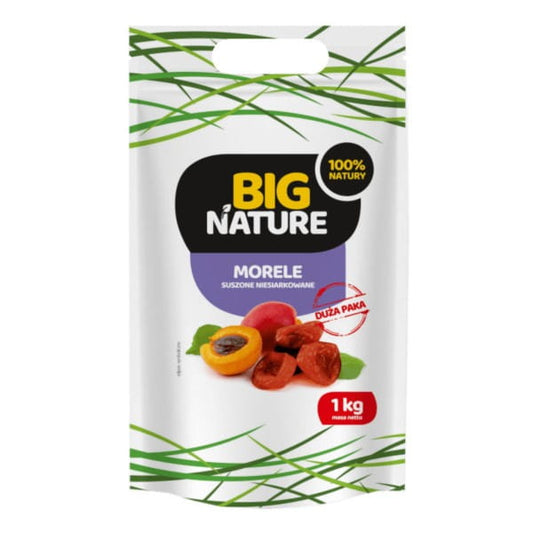 Getrocknete Aprikosen von BIG NATURE, 1 kg, nicht ausgehöhlte, saftige Aprikosen zum Naschen oder Kochen.
