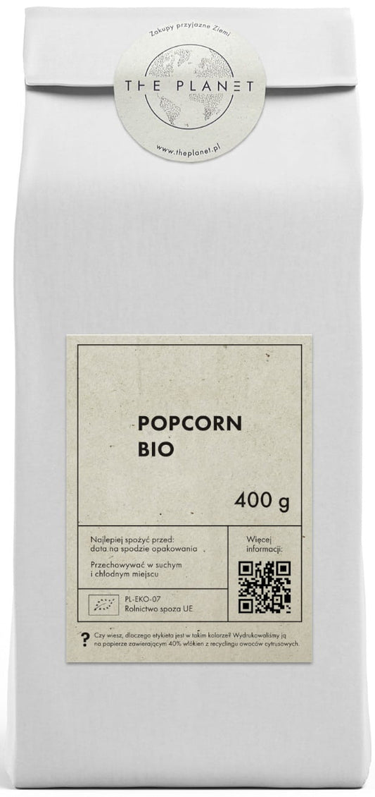 Bio Popcorn aus Korn-Getreide von THE PLANET, 400 g, frisches, knuspriges Getreide-Snack in einer Packung.