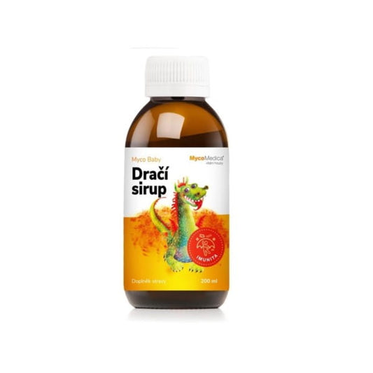 MycoMedica Dragon Sirup für Kinder, 200 ml Flasche mit kindgerechtem Design und grüner Verpackung, für Kinderhustensaft
