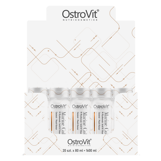 OSTROVIT Marine Collagen Shot Flasche, 20 x 80 ml, veganer Kollagen-Drink in praktischer Verpackung.