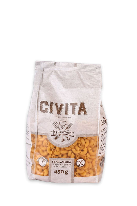 Glutenfreie Kollanka Makkarons aus gekörpert, 450 g, von Civita, trockene Pasta in Verpackung, ideal für glutenfreie Gerichte