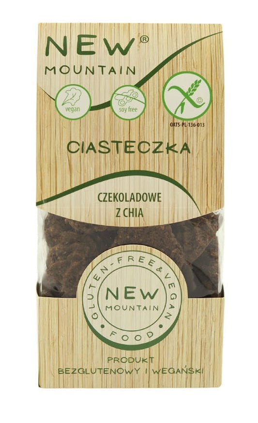 Glutenfreie Chia-Schokoladenkuchen von New Mountain, 200 g, saftig und nussig, mit Chia-Samen und Schokoladengeschmack