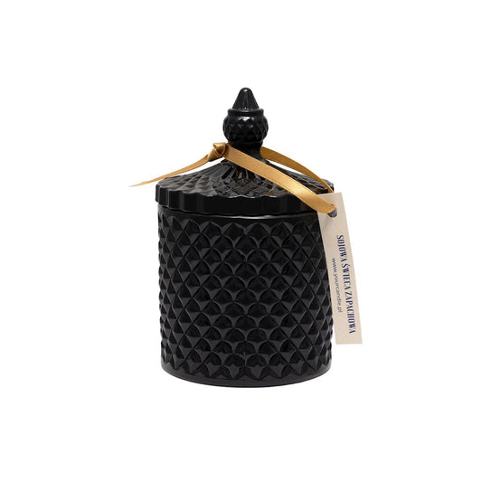 Duftkerze PALO SANTO SOY in Kristallglas, 250 ml, von YOUR CANDLE, mit warmem, holzigem Duft für eine entspannte Atmosphäre