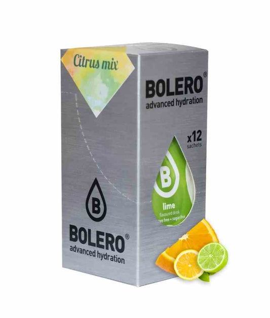 Zitrus-Bolero mit Mischung aus Zitrusaromen, 12 x 9g, Dystrybutor Biogo.pl, zeigt die aromatische Verpackung