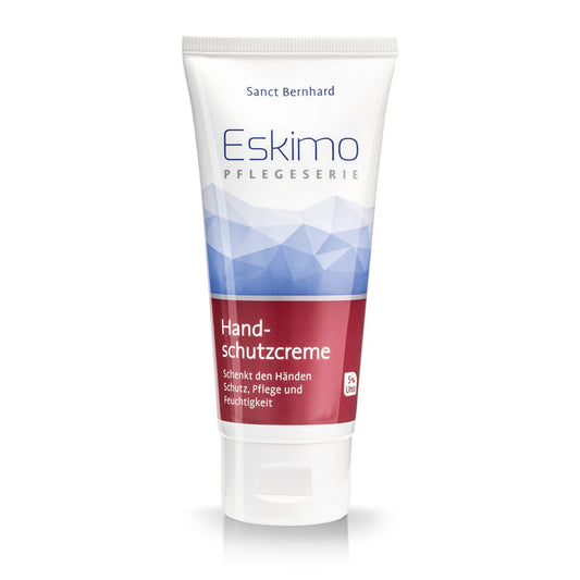 Hände mit der Kräuterhaus Sanct Bernhard Eskimo schützende Handcreme, 25 ml, pflegende Textur, natürliche Inhaltsstoffe