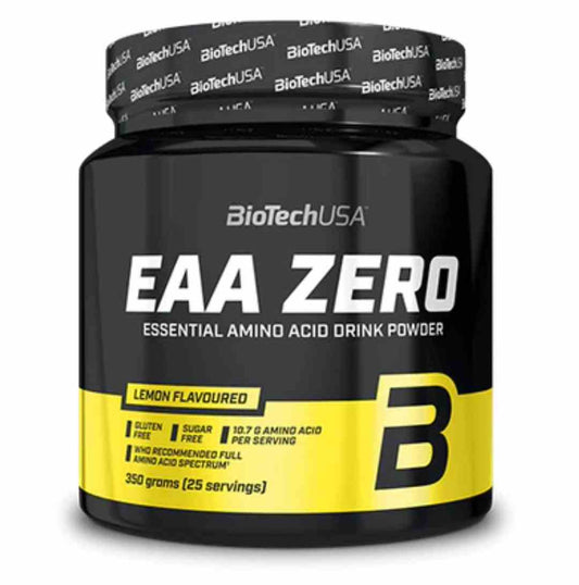 BioTech USA EAA Zero in Zitronengeschmack, 350g Pulver mit aromatischem Zitronengeschmack für Muskelaufbau und Regeneration