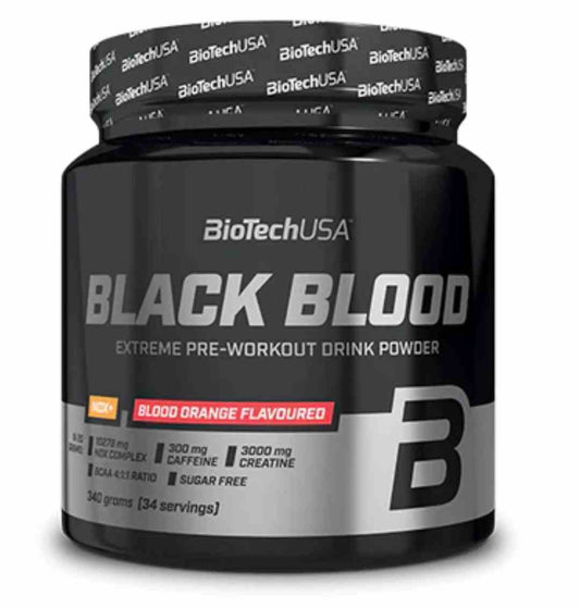 BioTech USA Schwarzes Blut NOX+ mit Orangengeschmack, 340 g, Nahrungsergänzungsmittel mit natürlichen Inhaltsstoffen.