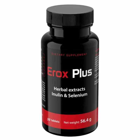NGS Erox Plus 30 Kapseln, Nahrungsergänzungsmittel mit natürlichen Inhaltsstoffen, in einer braunen Kapsel verpackt.
