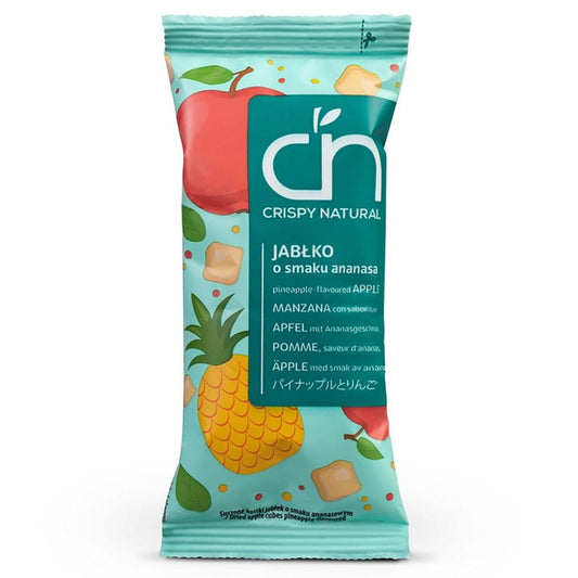 Getrocknete Apfelstücke mit Ananassaft, knusprig und natürlich, 12 g, von Dystrybutor Biogo.pl, gewürfelt, ideal für Snacks und Müslis