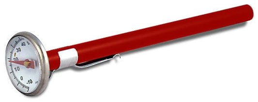 Oranżada analoge Thermometer in Orange, 15 cm lang, zeigt Temperatur mit Skala und Zeiger, ideal für Raum- oder Flüssigkeitsüberwachung