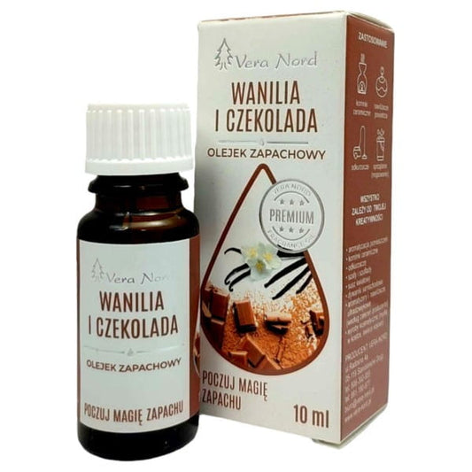 Vera Nord Vanille- und Schokoladenöl in 10 ml Flasche, mit Vanille- und Schokoladearomen, für Aromatherapie und Pflege.