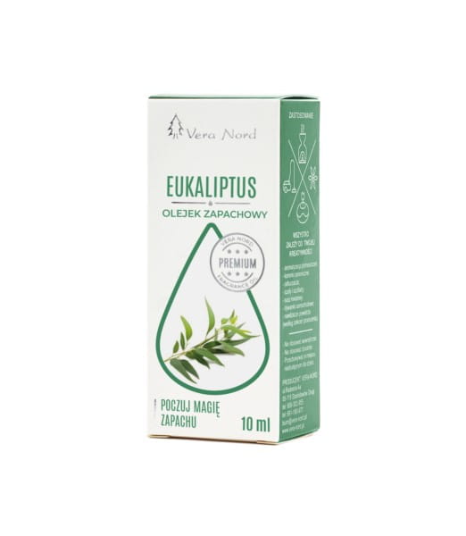 Eukalyptusöl von VERA NORD in einer 10 ml Flasche, klare Flüssigkeit, ideal für Aromatherapie und natürliche Heilmittel