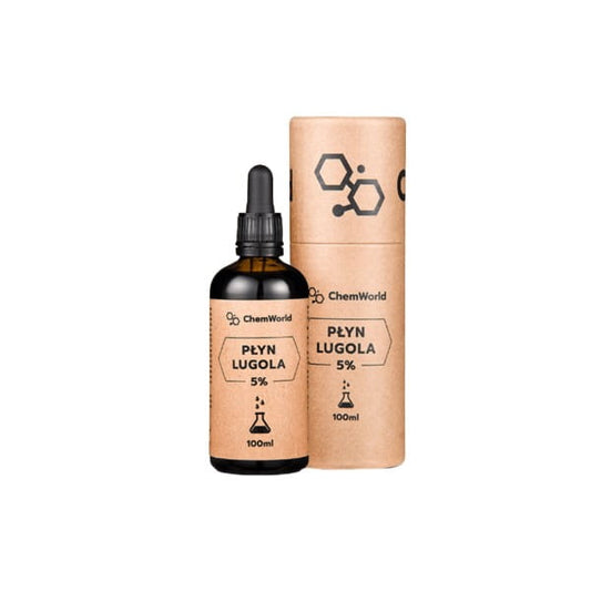 ChemWorld Lugolsche Flüssigkeit 5% in 100 ml Flasche, braune Flüssigkeit zur Anwendung in der Medizin und Chemie