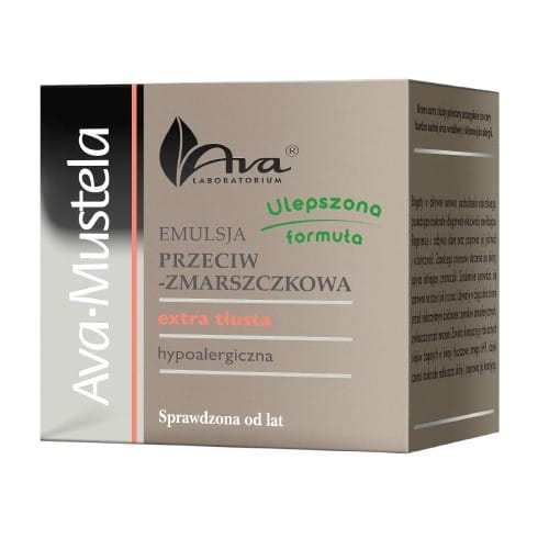 AVA Mustela Anti-Falten-Emulsion in 50 ml Flasche, feine Textur, für glatte und gepflegte Haut, von AVA Laboratorium