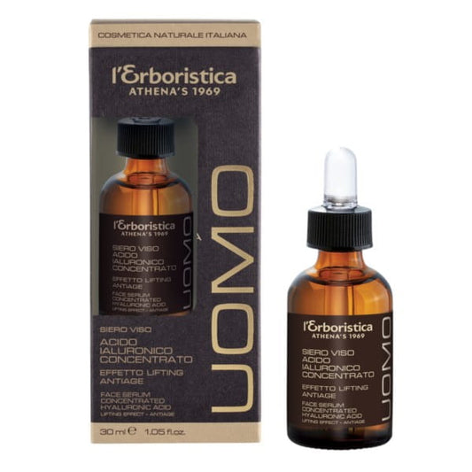 Gesichtsserum für Männer von ATHENA’S, Uomo Classic, 30 ml Flasche mit pumpenbasiertem Design, pflegt und revitalisiert die Haut