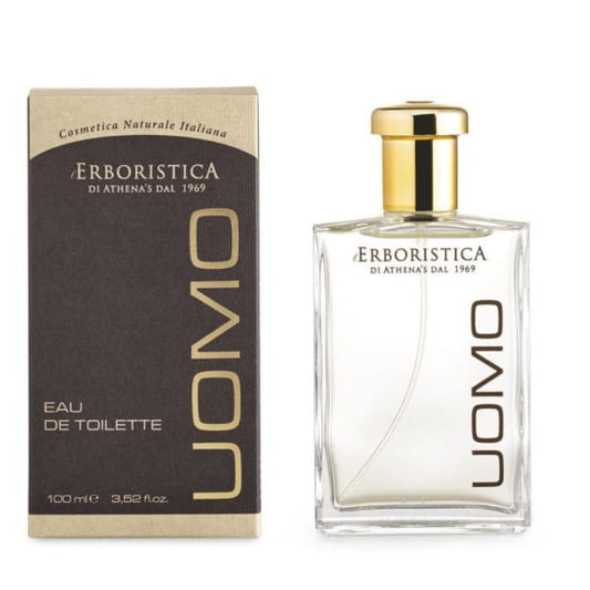 Herren Eau de Toilette Uomo Classic von ATHENA’S, 100 ml Flasche mit eleganter Verpackung, visuell sichtbar.