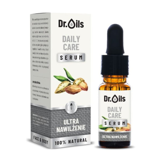 Hautserum von Dr. Oils, tägliche Pflege, 10 ml Flasche, natürliche Hautpflege, in dunkler Flasche mit Pipette