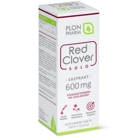 Rotklee-Extrakt in 100 ml Flasche von PLON PHARM, herkömmliches pflanzliches Nahrungsergänzungsmittel.