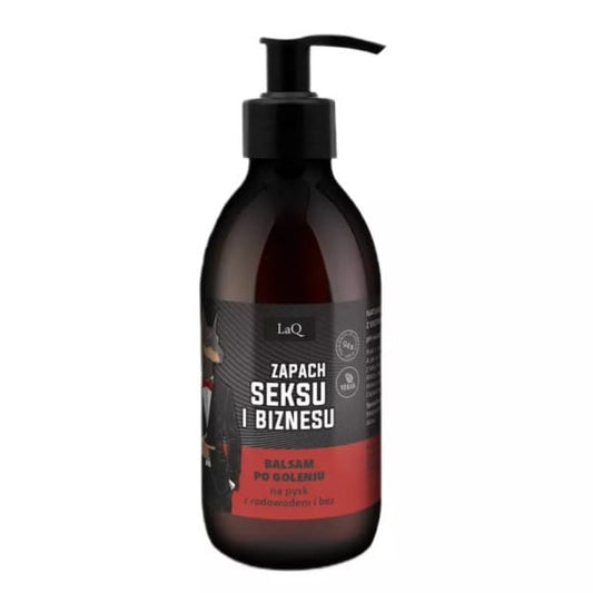 Nachshave-Balsam von Dystrybutor Dobermann, 150 ml, beruhigende Pflege für die Haut nach der Rasur, in Flasche.