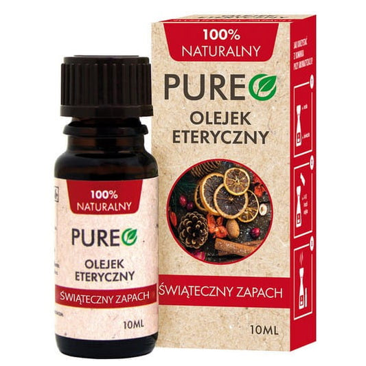 Ätherisches Weihnachtsduftöl Pureo in 10 ml Flasche, natürlicher Aroma-Öl für festliche Stimmung, von Biogo.pl.