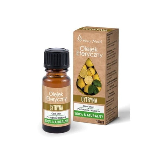 Ätherisches Zitronenöl von Vera Nord, 10 ml, naturbelassenes ätherisches Öl in einer Glasflasche, ideal für Aromatherapie.